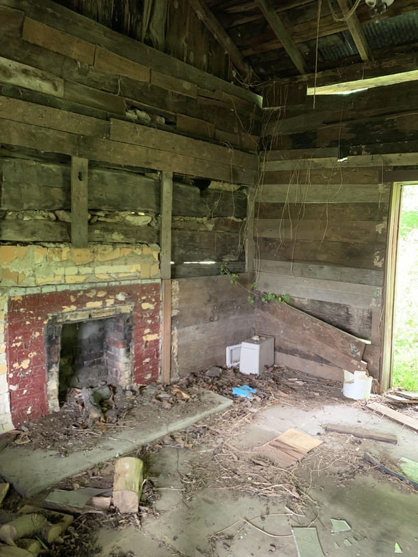Inside my great grandfathers cabin that he built himself decades ago