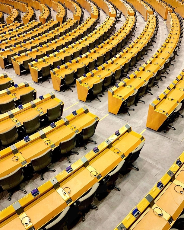 Inside of European parliament building x