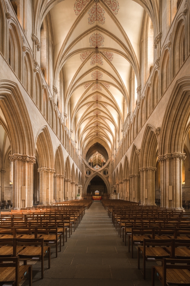 Inside the beautiful historic Wells Cathedral England 