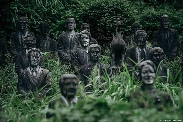 Inside the creepy abandoned Japanese parkmore than  statues