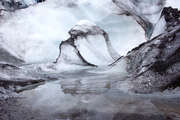 Inside the Slheimajkull Glacier in Iceland 