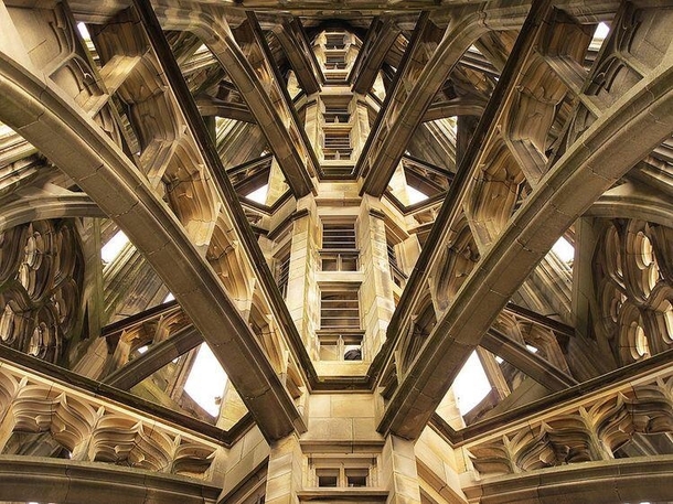 Inside the tallest church tower in the world Ulm Minster Germany by Habub
