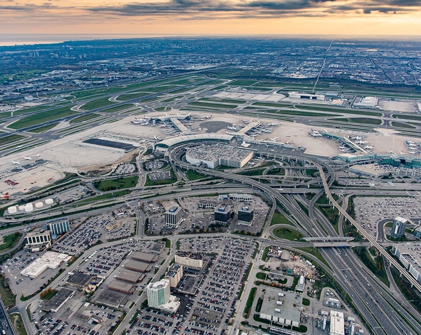 Interchange connecting Highways  and  to Toronto Pearson International airport