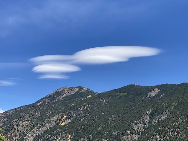 Interesting clouds over a mountainside Georgetown Colorado 
