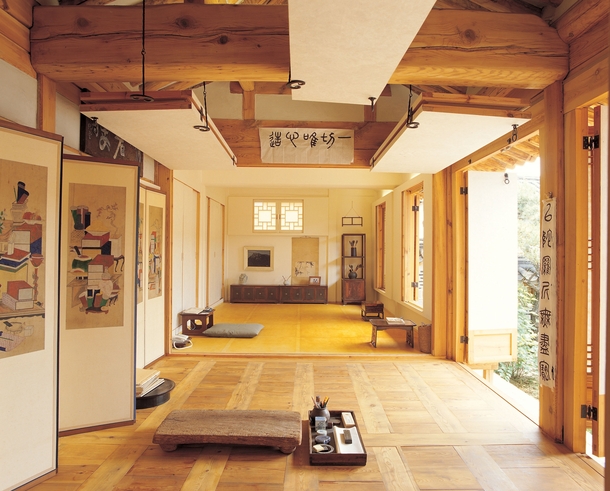  Interior  of a refurbished s traditional housing in Bukchon Hanok Village Jongno District Seoul 