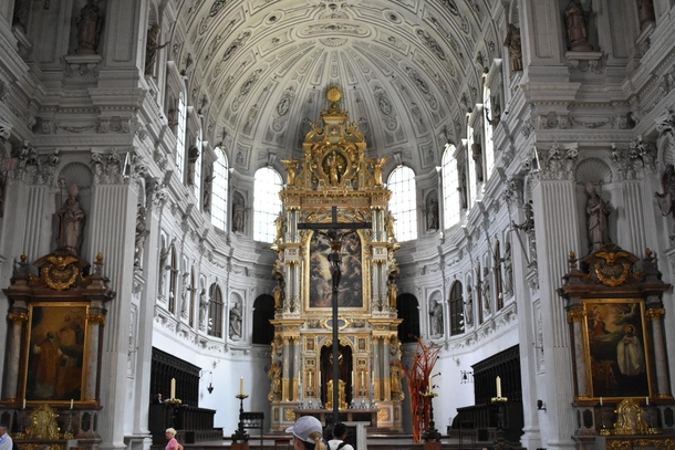 Interior of St Michaels Church Munich Germany 
