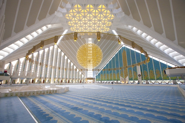 Interior of the Shah Faisal Mosque Islamabad Pakistan 