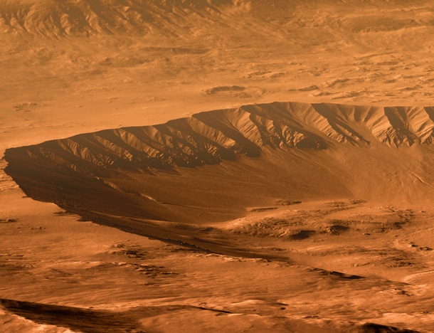 Intrepid Crater on Mars captured by the Opportunity Rover  Image Kevin Gill NASAJPL-Caltech
