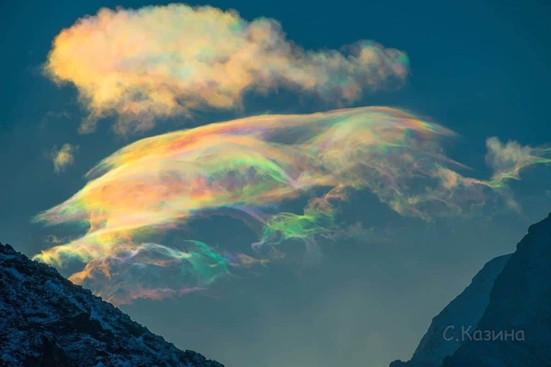 Iridescent Clouds Look Like Soap Bubbles Belukha Mountain Siberia