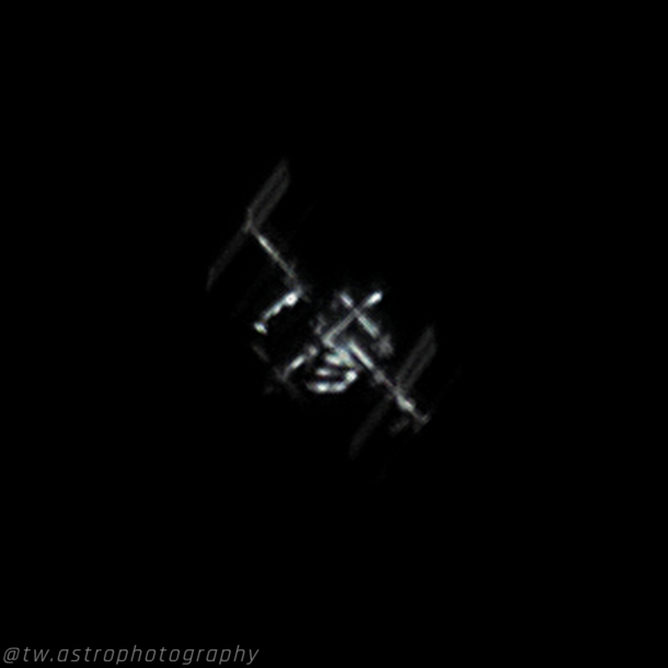 ISS during its flyover last night as viewed through my  scope 