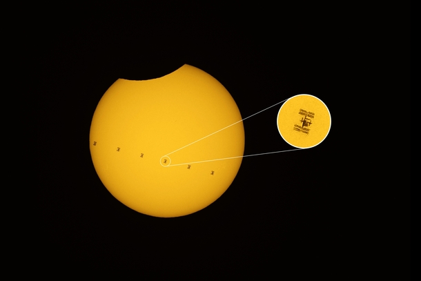 ISS transit during solar eclipse of June   Switzerland 