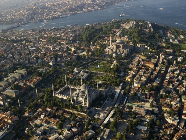 IstanbulTurkey Blue Mosque Hagia Sophia and Topkap Palace in one shot