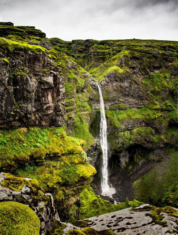 It is about a two hour hike to get to this beautiful and almost unknown waterfall in Iceland  - more of my landscapes at insta glacionaut