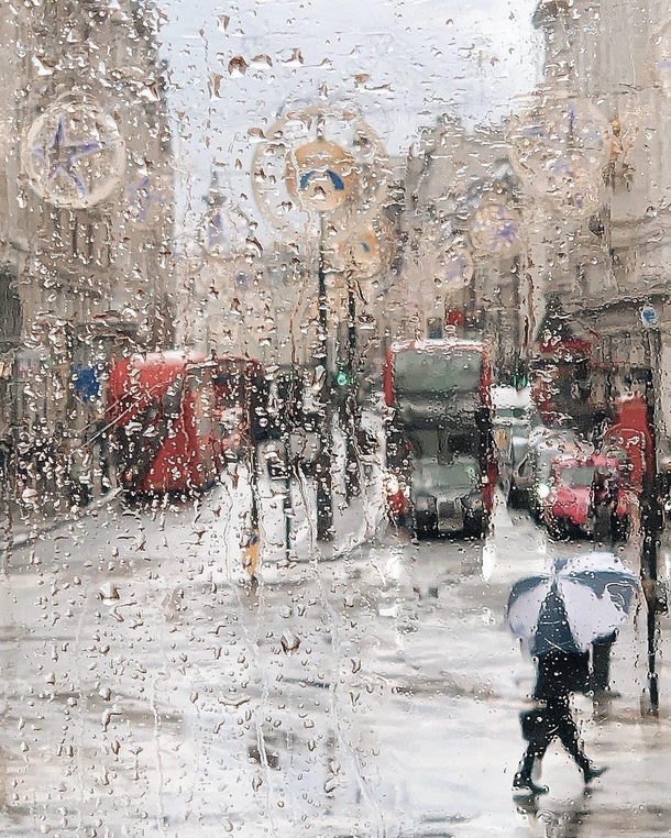 It rained in London the UK
