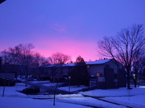 It really hasnt snowed much here at all this winter but this is still a beautiful winter sunrise and I wanted to share 