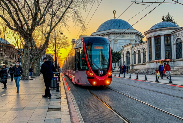 It seems like Tram time on the subreddit so I present T rolling through the heart of the historic center of stanbul 