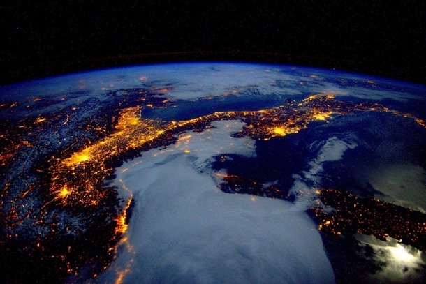 Italy and the Alps at night as seen from ISS  NASA