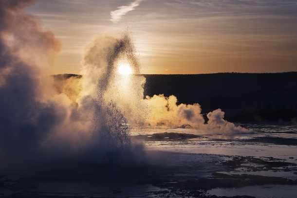 Its amazing how alive the earth can be Jelly Geyser at sunset Yellowstone NP 