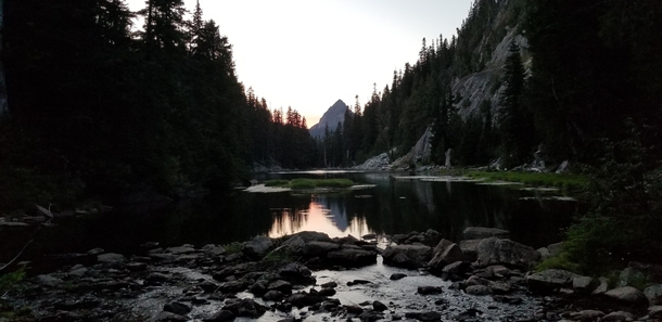 Jade Lake at sunset in Washingtons Alpine Lakes Wilderness 