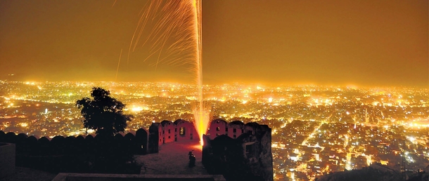Jaipur India celebrating Diwali 
