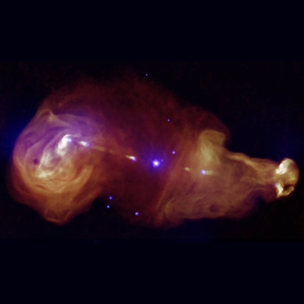 Jets generated by supermassive blackhole at the center of galaxy C Credit Chandra X-ray Observatory