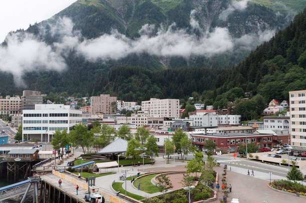 Juneau Alaskas capital with Mount Juneau in the background 