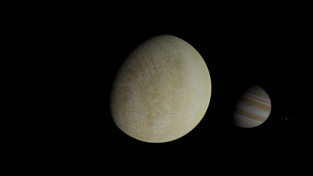 Jupiter and Europa render by me