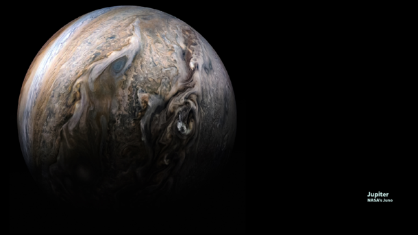 Jupiter Zoom Background with image from NASAs Juno