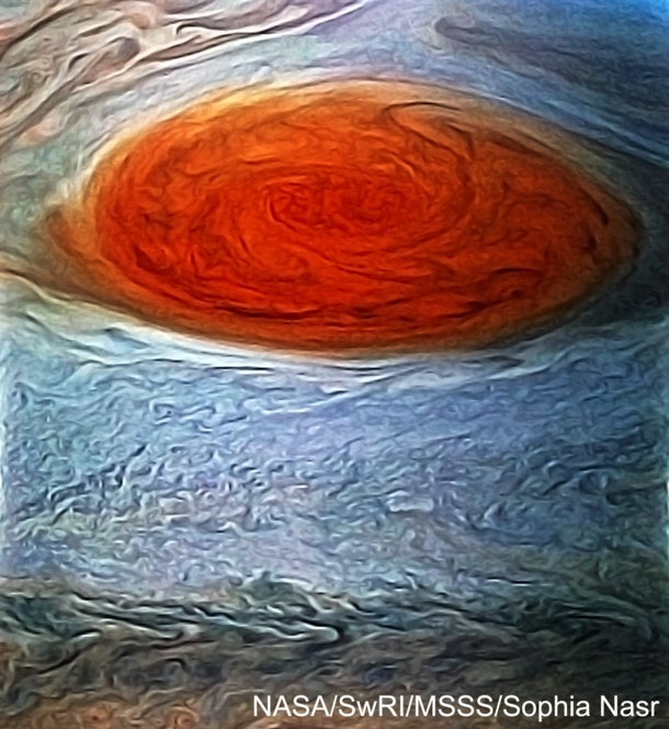 Jupiters Great Red Spot as seen by Juno on July   Processed by me Res