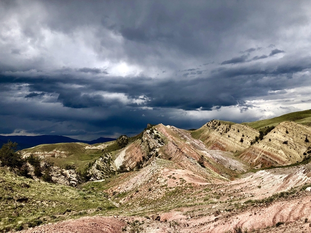 Jurassic and Cretaceous strata of the Bighorn Basin near Cody Wyoming 