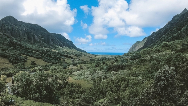 Jurassic Valley at Kualoa Ranch Oahu Hawaii USA 