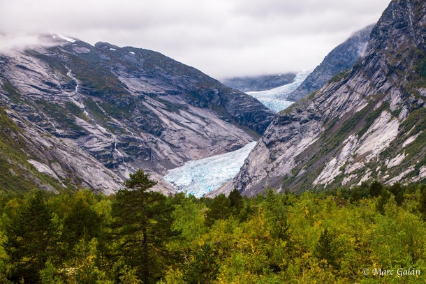 Just a huge frozen waterfall Nigardsbreen glacier Norway 