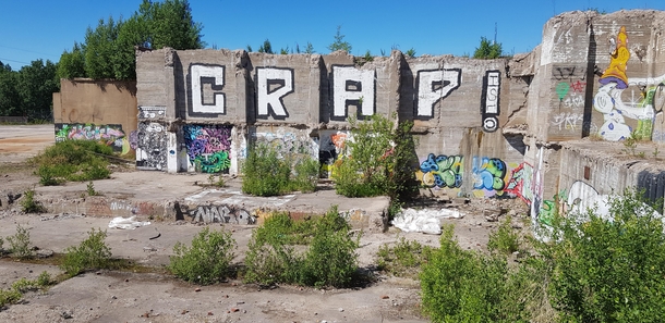 Just one of many cool views of an old abandoned paper factory in the outskirts of my town in Sweden The place is in ruins but its still a massive concrete industrial complex