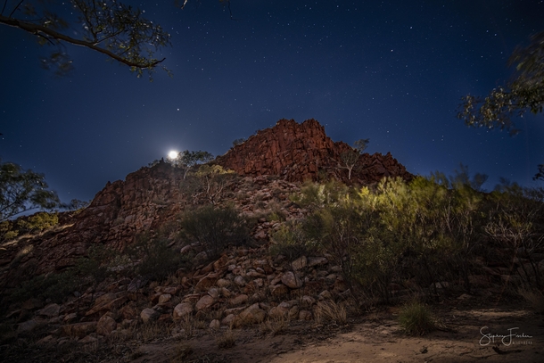 Karlamilyi NP Western Australia Moon Rise Night Shot 