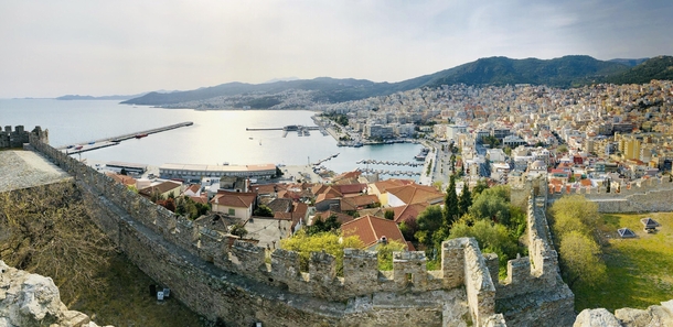 Kavala Greece Picturesque view from the top of Fort Kavala