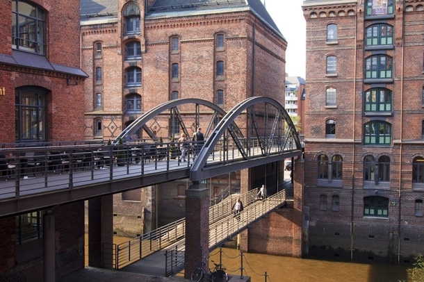 Kibbelsteg Bridge in Hamburg Germany