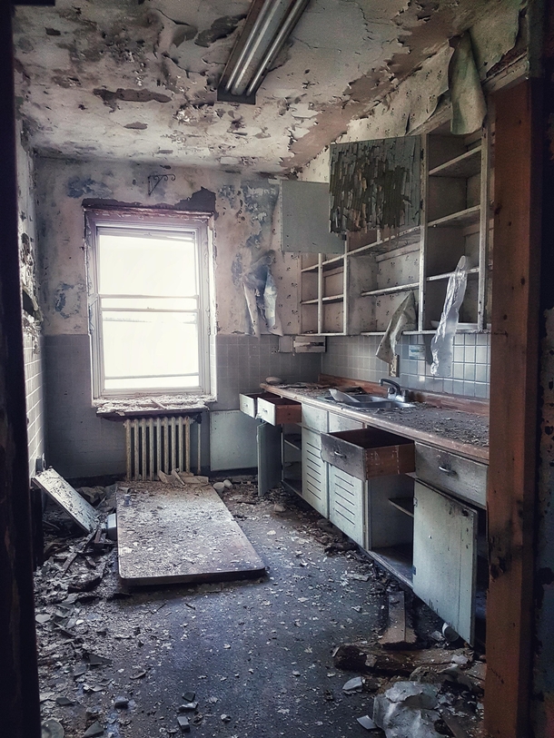 Kitchen in an abandoned mental hospital