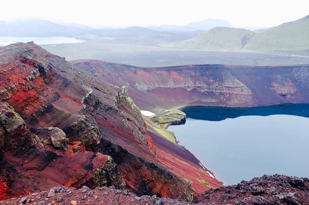 km or so from Landmannalaugur basecamp Iceland -    -  - Volcanic crater lake