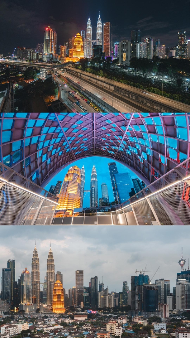 Kuala Lumpur Malaysia from  different vantage points