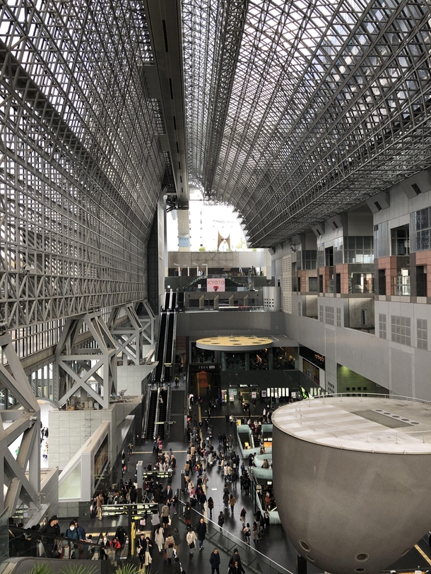 Kyoto Station in Kyoto Japan  Taken December  Architect was Hiroshi Hara and this most recent version was completed in 