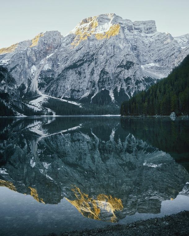 Lago di Braies Italy Have you ever seen a perfect reflection like this  - IG andrycurious