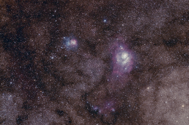 Lagoon and Trifid Nebula  x  