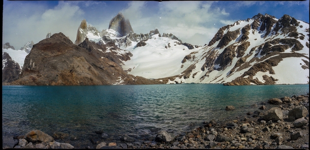 Laguna de los Tres Argentina - Composite of two x film frames  OC