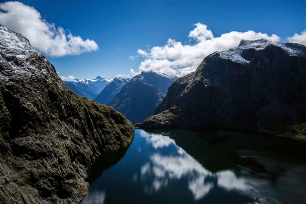 Lake Quill high up in the mountains of Fiordland National Park New Zealand 