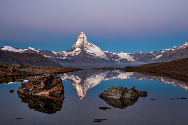 Lake Stellisee in front of Matterhorn Swiss Alps  by Lazar Ovidiu