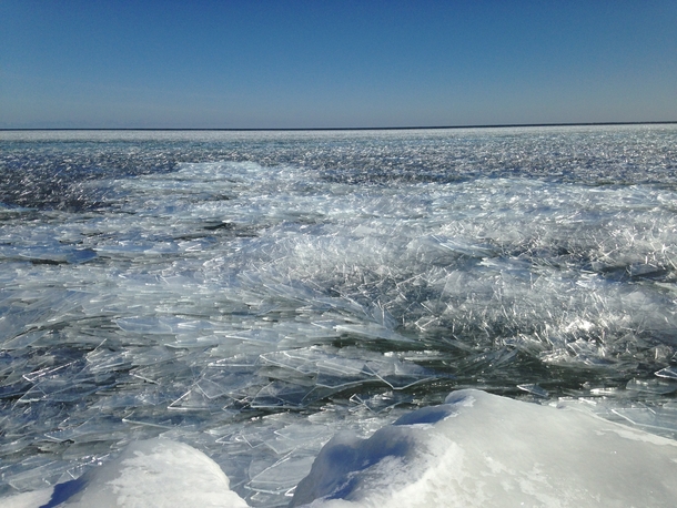 Lake Superior ice Bete Grise Bay March th  