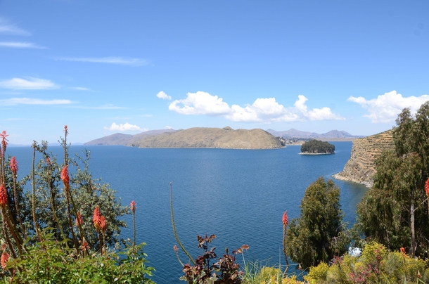Lake Titicaca as seen from a Bolivian island 
