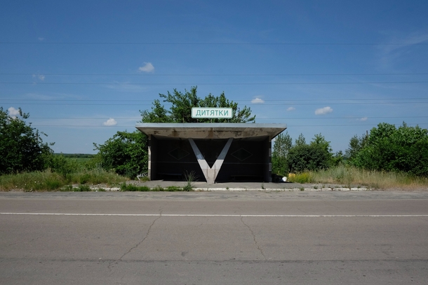 Last bus stop before exclusion zone Chernobyl