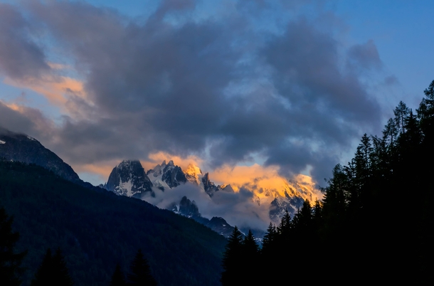 Last Light on the French Alps  Chamonix France 