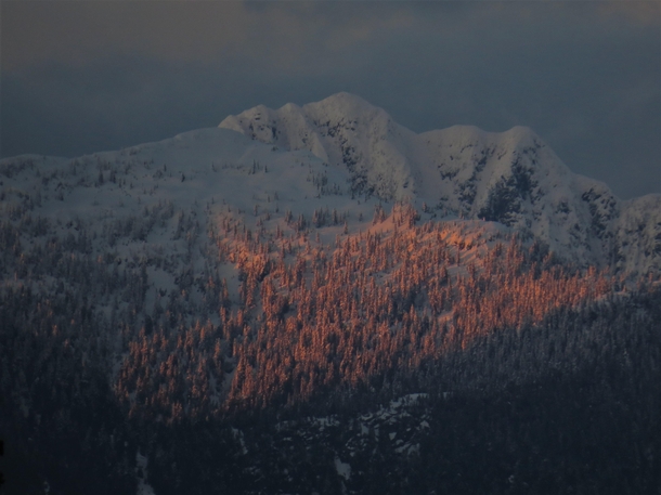 Last light on the mountains Vancouver BC  x